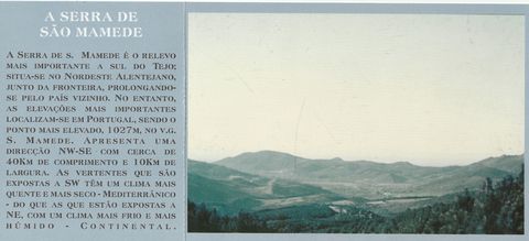 Serra de S. Mamede, características físicas fundamentais, postal editado pelo Clube BGSSM