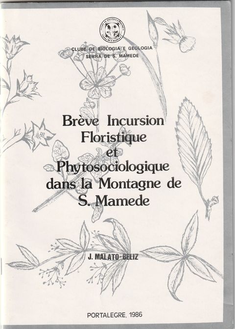 Capa: Brève incursion floristique et phytosociologique dans la montagne de S. Mamede