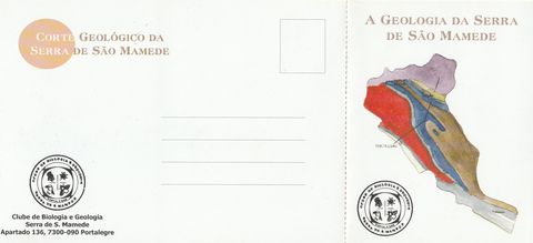 Verso do postal «Corte geológico da Serra de S. Mamede»
