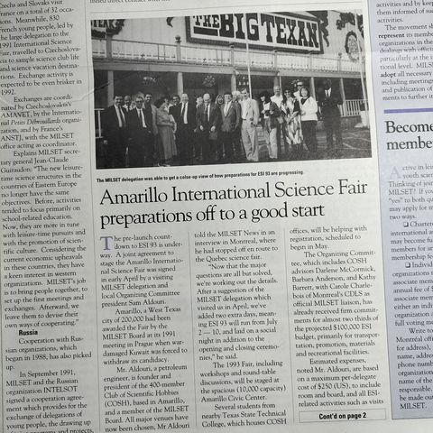 Amarillo, Comité Executivo integrando membro do Clube BGSSM, preparando a Exposciences de 1993